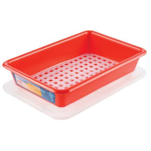 Bac plat gerbable et emboîtable HACCP avec couvercle - Longueur 445 à 491 mm - 5 à 8 L - Gilac - Image 3
