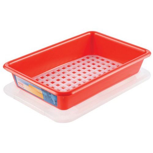 Bac plat emboîtable HACCP avec couvercle - Longueur 350 mm - 3 L_Gilac - Image 4