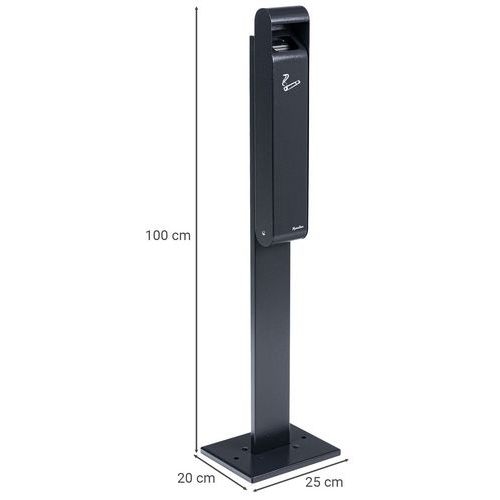 Poteau et base pour cendrier mural 3 L gris - Image 3