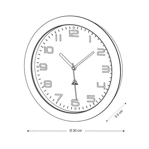 Horloge quartz Ø 30 cm cadran coloris rouge - Image 3