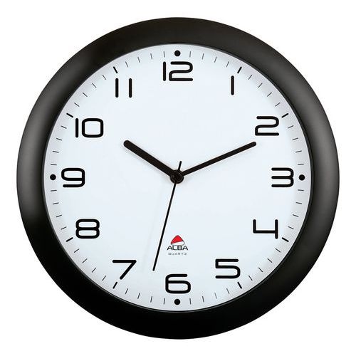 Horloge quartz Ø 30 cm cadran coloris noir - Image principale