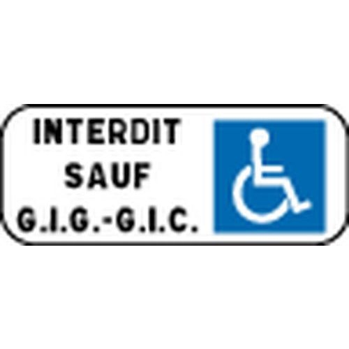 Panonceau pour panneaux de signalisation type B - M6h - Stationnement réservé aux personnes GIG-GIC - Image principale