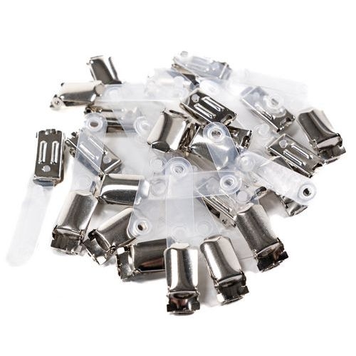 Clip métallique pour badge - Manutan (Lot de 25) - Image 2