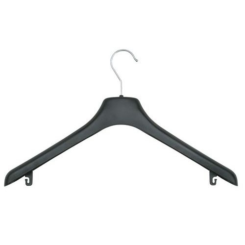Lot de 10 cintres SJ45 en plastisque sans barre de pantalon noir - Image principale