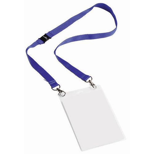 10 Porte-badges évènementiel - A lacet textile Bleu - Image principale