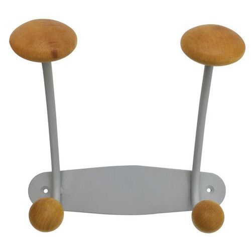 Portemanteau métal et bois, Largeur : 21 cm - Image principale