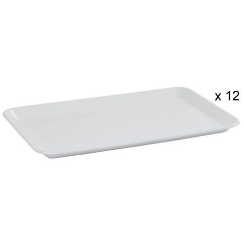 Lot de 12 Plateau HIPS 30 cm HIPS Blanc - Image 2
