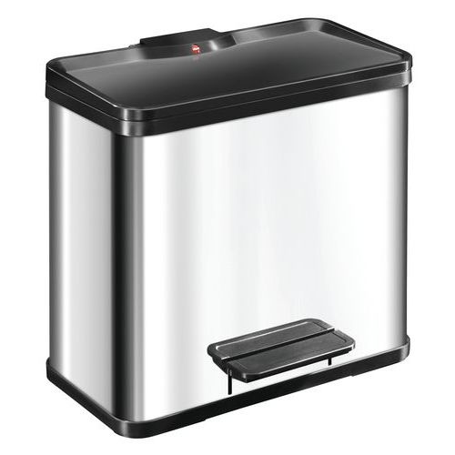 Poubelle Öko Duo Plus L 17 + 9 L - Hailo, Matériau : acier inoxydable - Image principale