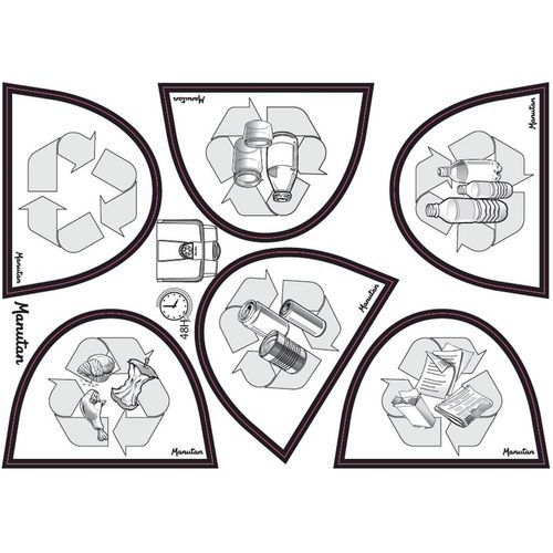 Poubelle plastique agroalimentaire 70 L rouge - Image 2
