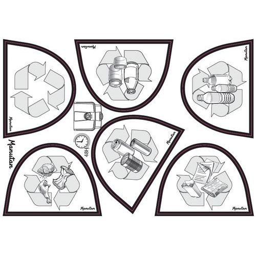 Poubelle plastique agroalimentaire 90 L gris - Image 2