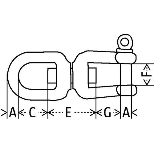 Émerillon en inox AISI 316 - Anse et chape - Image 2