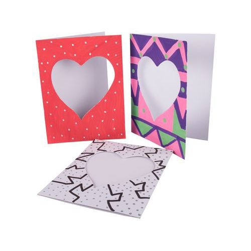 Carte cadre cœur à décorer en carton blanc 22 x 17 cm (Lot de 10) - Image 2