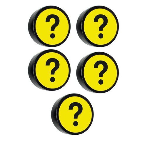 Aimant rond avec symbole point d'interrogation - Image principale