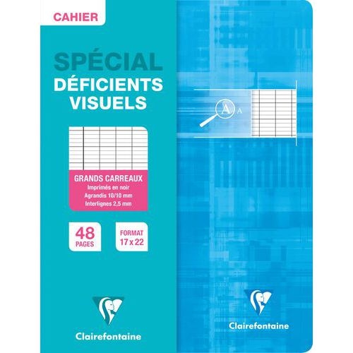 Cahier 90g 48 pages seyes 2.5 mm agrandi 10/10 format 17 x 22 cm - Image 2