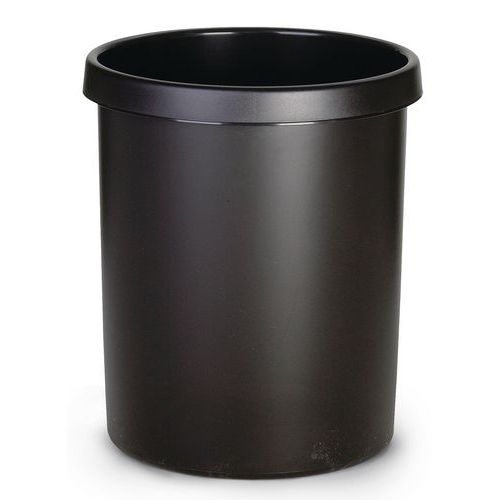 Corbeille ronde à papier en plastique - 30 L Noir - Image principale