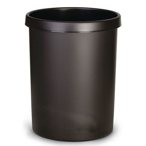 Corbeille ronde à papier en plastique - 45 L Noir - Image principale