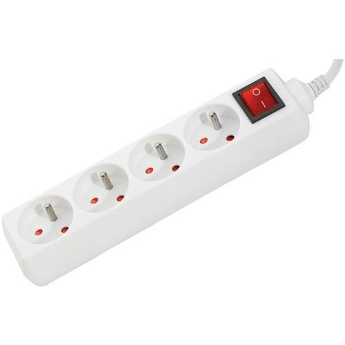 Multiprise 4 prises avec interrupteur blanche - 1,5 m - Image principale