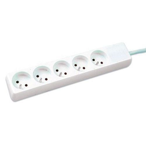 Multiprise 5 prises sans interrupteur blanche - 0,8 m - Image principale
