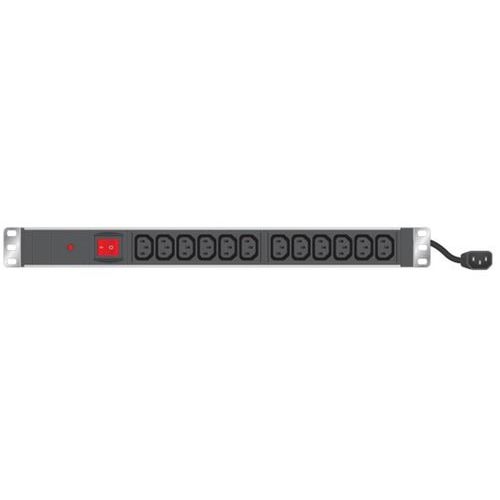 Multiprise 19'' 12 prises C13 / cordon C14 avec interrupteur - Image principale