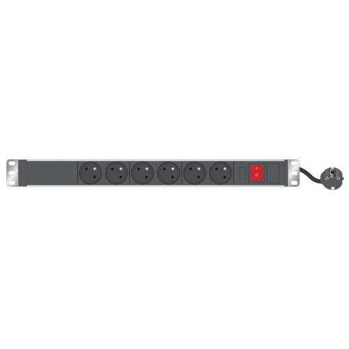 Multiprise 19'' 6 prises avec interrupteur et voyant - Image principale