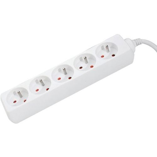 Multiprise 5 prises sans interrupteur blanche - 4,0 m - Image principale
