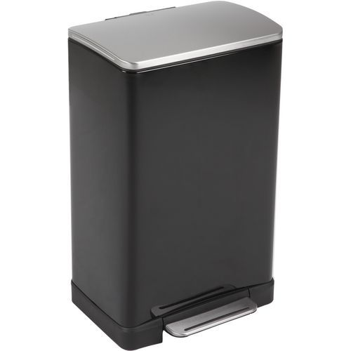Poubelle à pédale E-Cube rectangulaire-  40 L, Matériau : Acier - Image principale