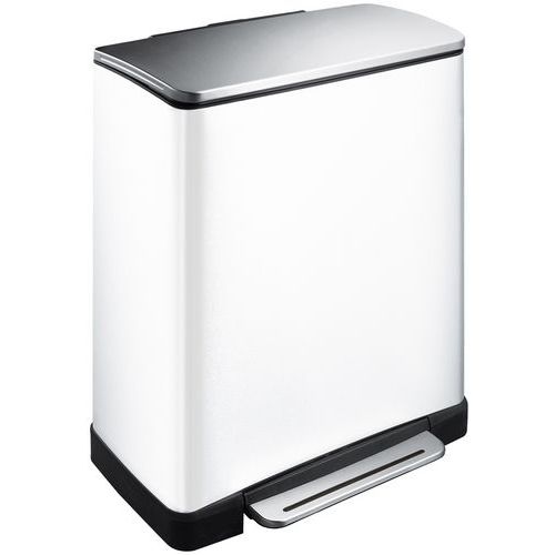 Poubelle à Pédale tri sélectif E-cube 28+18 ltr EKO blanc - Image principale