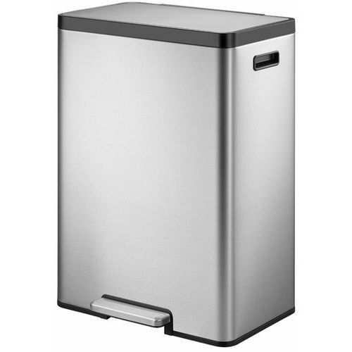 Poubelle à pédale Ecocasa II Recycling Step Bin 20+20 L inox - Image principale