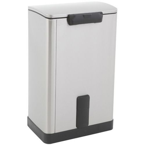 Poubelle à pédale E-Cube rectangulaire-  40 L, Matériau : Inox - Image 4
