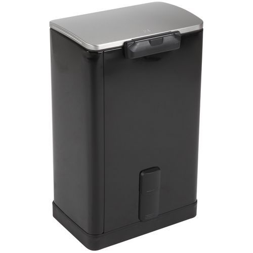 Poubelle à pédale E-Cube rectangulaire-  40 L, Matériau : Acier - Image 2