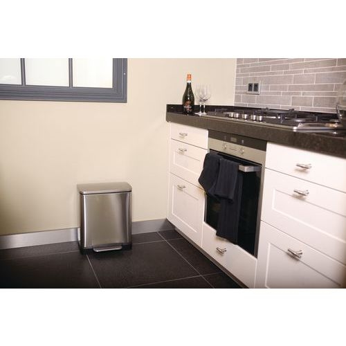 Poubelle à pédale E-Cube Tri-sélectif 10+9 L, Matériau : Inox - Image 7