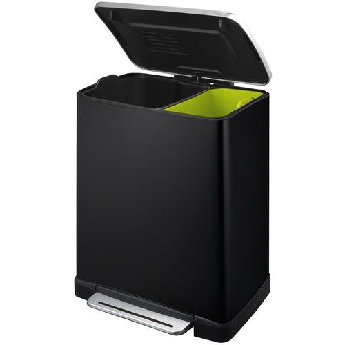 Poubelle à pédale E-Cube Tri-sélectif 10+9 L, Matériau : Acier - Image 3