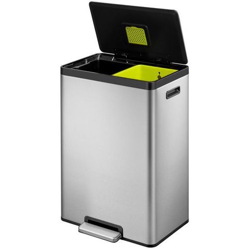 Poubelle à pédale Ecocasa II Recycling Step Bin 20+20 L inox - Image 9