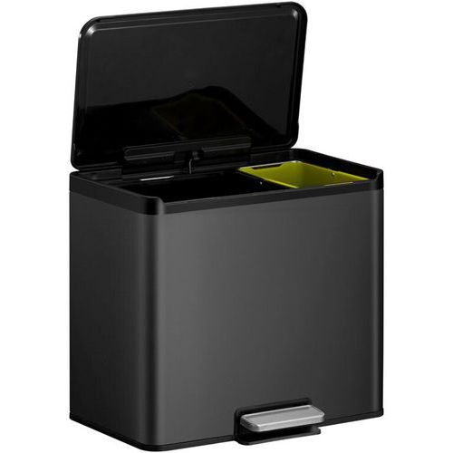 Poubelle à pédale Essential Recycler Step Bin 20+9 L noir - Image 7