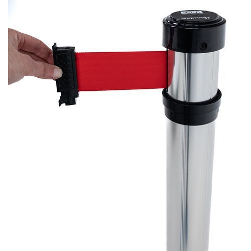 Poteau chromé à sangle -  2 m - Aluminium - Manutan Expert - Image 5