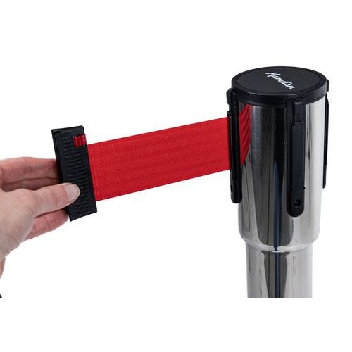 Poteau acier inoxydable à sangle 5 m - Socle à roulettes - Manutan Expert - Image 8