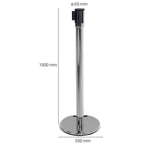 Poteau acier inoxydable à sangle 5 m - Socle à roulettes - Manutan Expert - Image 6