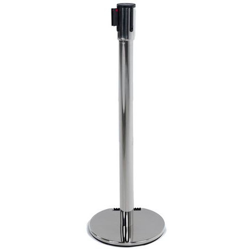 Poteau acier inoxydable à sangle 5 m - Socle à roulettes - Manutan Expert - Image 2