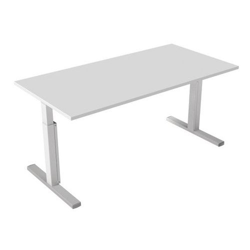 Bureau droit Inesa avec pied réglable en T Blanc 160 cm - Image principale