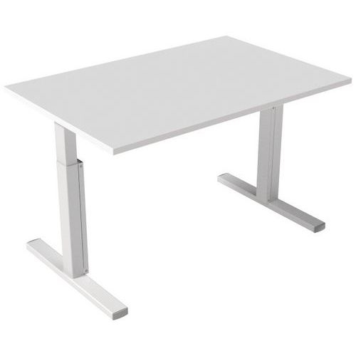 Bureau droit Inesa avec pied réglable en T Blanc 120 cm - Image principale
