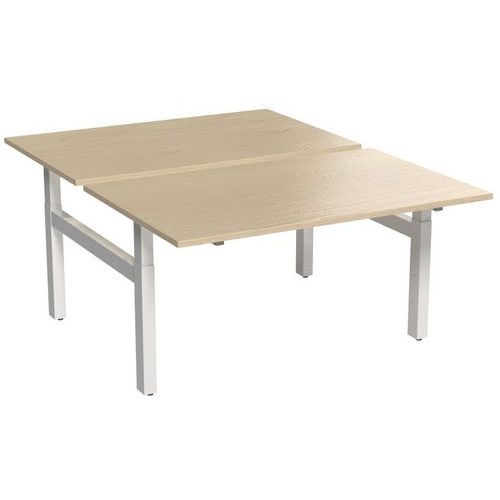 Bureau droit Bench 2 places piètement réglable en H - Inesa - Image 2