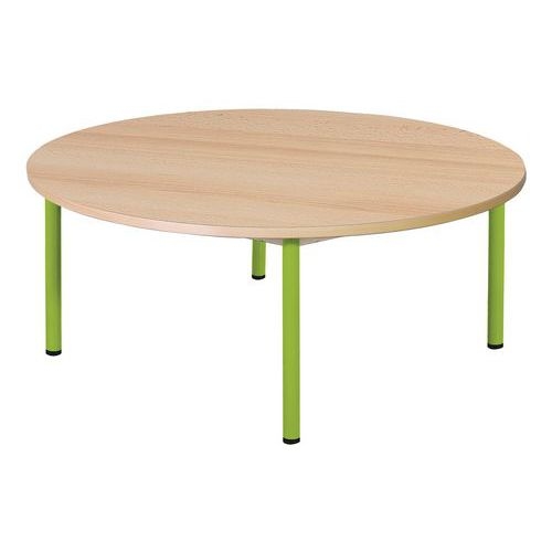 Table fixe Chloé plateau hêtre 4 pieds ronde - Mobidecor - Image principale