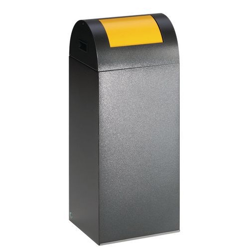 Poubelle tri anti-feu - 60 L - Antique trappe jaune - Image principale