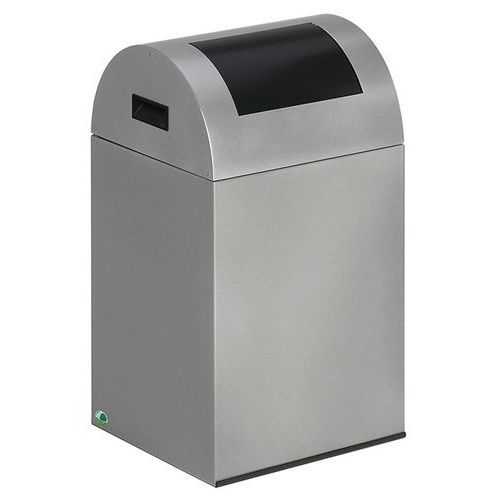 Poubelle tri anti-feu - 43 L - Argent trappe anthracite - Image principale