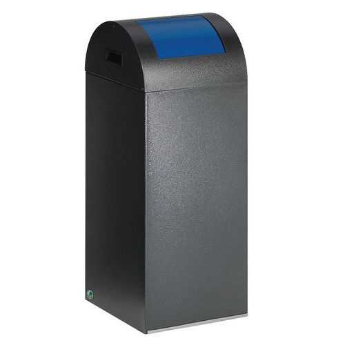 Poubelle tri anti-feu - 60 L - Antique trappe bleu - Image principale