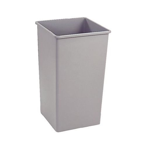 Poubelle carrée en plastique - 133 litres - grise - Image principale