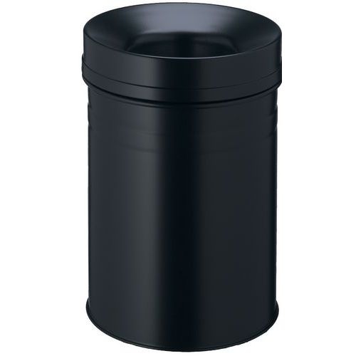 Poubelle en métal antifeu - 30 L, Coloris : Noir - Image principale