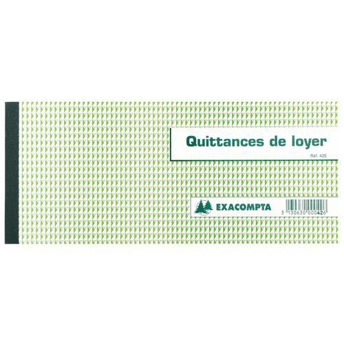 Lot de 10 Carnet à souche "quittances de loyer" - 10,1x16,5 cm - Image principale