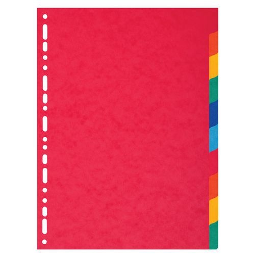 Lot de 10 Intercalaires carte lustrée 225g 10 positions A4 - Image principale