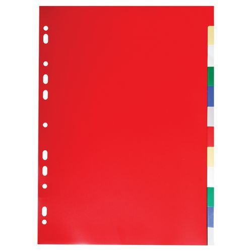 Lot de 50 Intercalaires polypropylène souple 12 positions - a4 - Image principale